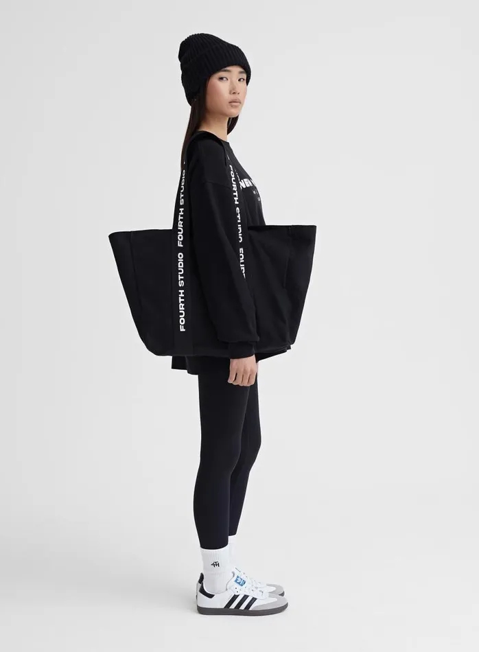 4th and Reckless Activewear Women Black Fourth Studio Branded Strap Tote Bag 8211 Abi