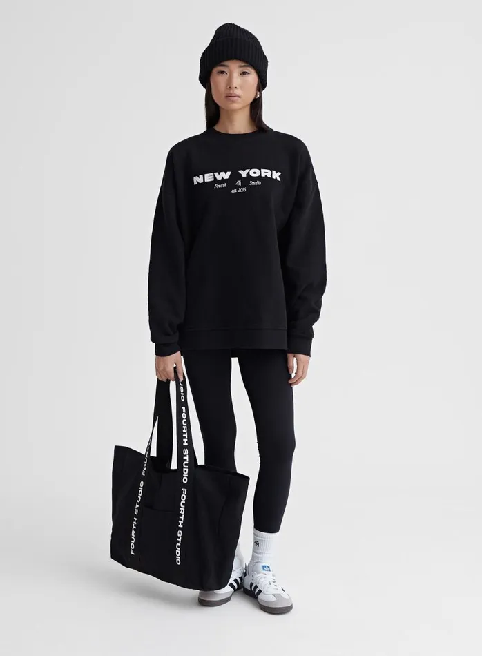 4th and Reckless Activewear Women Black Fourth Studio Branded Strap Tote Bag 8211 Abi