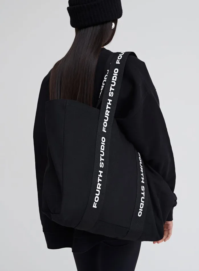 4th and Reckless Activewear Women Black Fourth Studio Branded Strap Tote Bag 8211 Abi