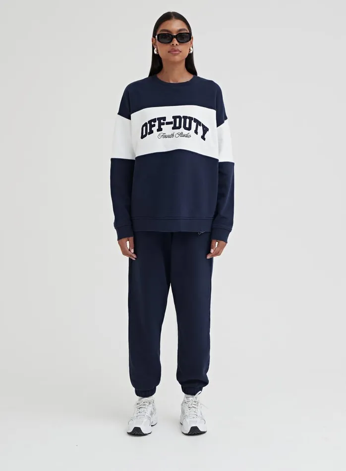 4th and Reckless Athleisure Women Navy Off Duty Oversized Sweatshirt Parker