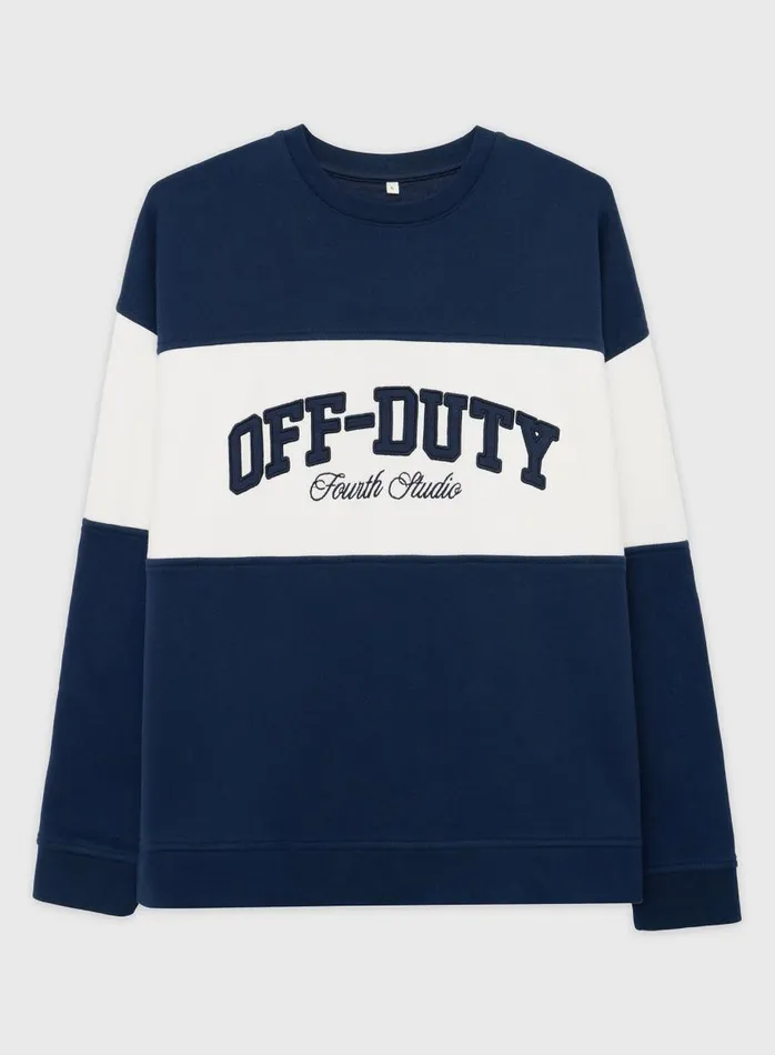 4th and Reckless Athleisure Women Navy Off Duty Oversized Sweatshirt Parker