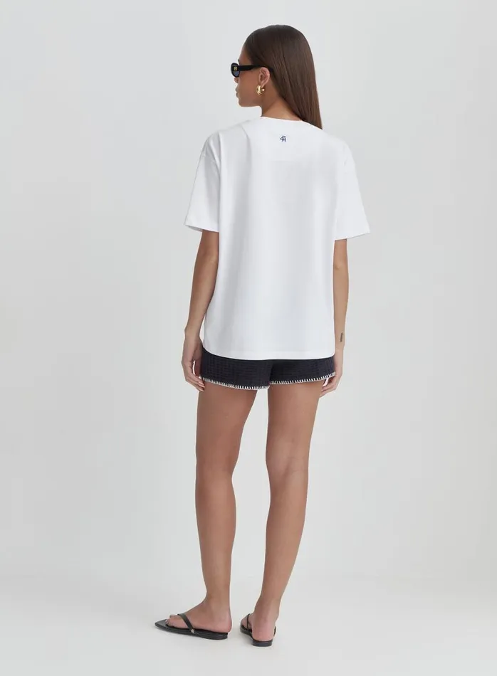 4th and Reckless Athleisure Women White St Tropez Slogan TShirt Laurent