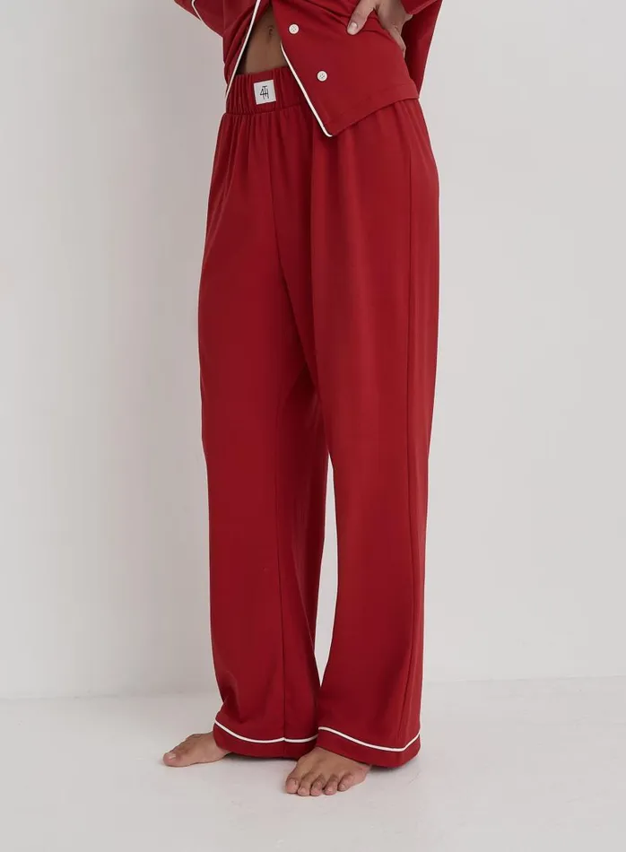 4th and Reckless Nightwear Women Red Jersey Pyjama Trouser Jenifer