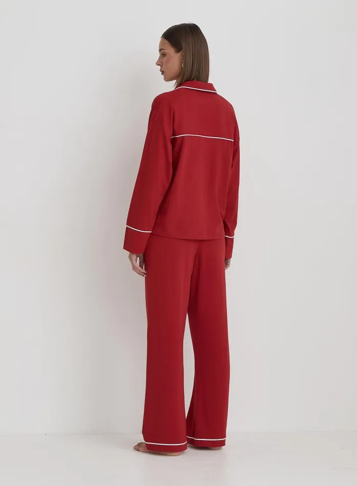 4th and Reckless Nightwear Women Red Jersey Pyjama Trouser Jenifer