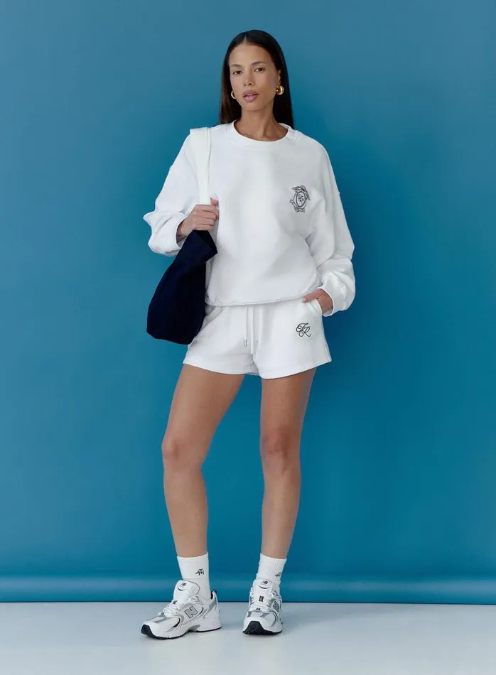 4th and Reckless Shorts Women Cream Fourth Logo Embroidered Short Leone