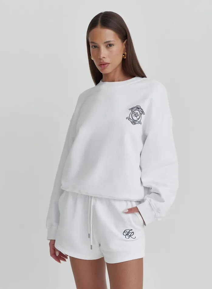 4th and Reckless Shorts Women Cream Fourth Logo Embroidered Short Leone