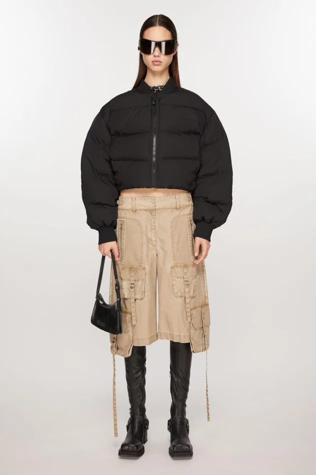 Acne Studios Bomber Puffer Jacket Washed Black Women Outerwear