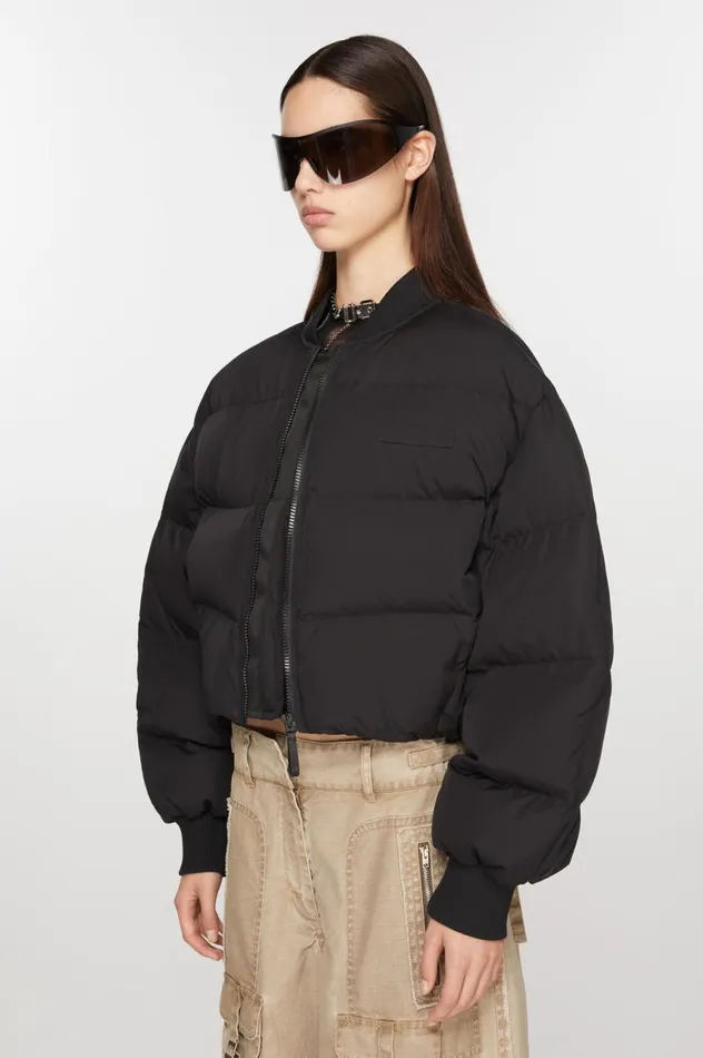 Acne Studios Bomber Puffer Jacket Washed Black Women Outerwear