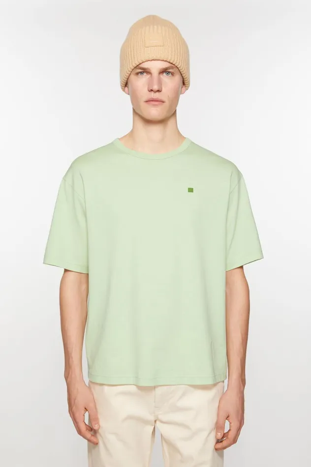 Acne Studios Crew Neck Tshirt 8211 Relaxed Fit Mint Green Women Tshirts