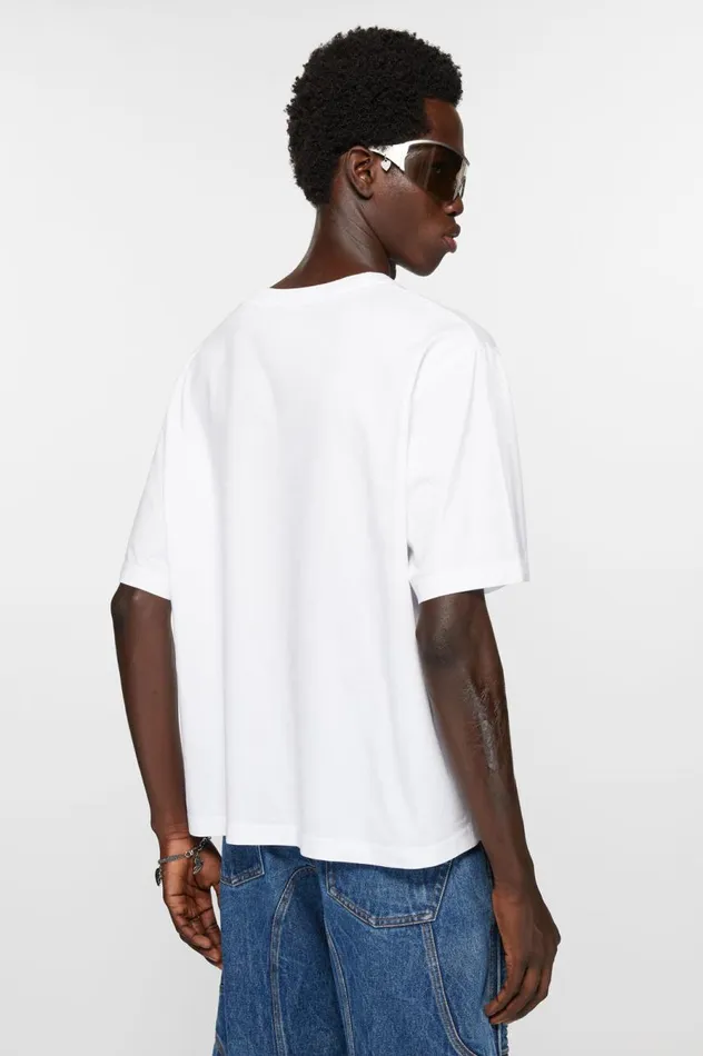 Acne Studios Crew Neck Tshirt 8211 Relaxed Fit Optic White Men Tshirts
