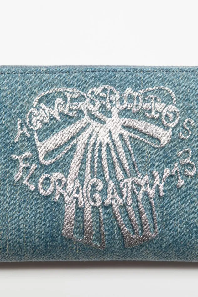 Acne Studios Denim Zip Wallet Dusty Blue Men Small Leather Goods