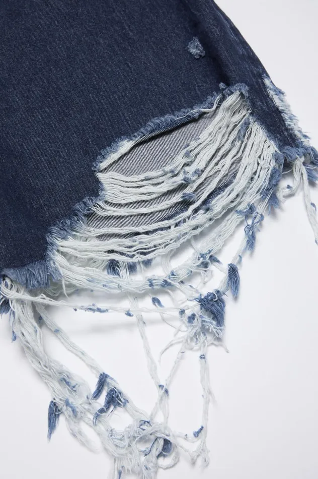 Acne Studios Distressed Denim Shorts 8211 Super Baggy Fit Mid Blue Men Shorts