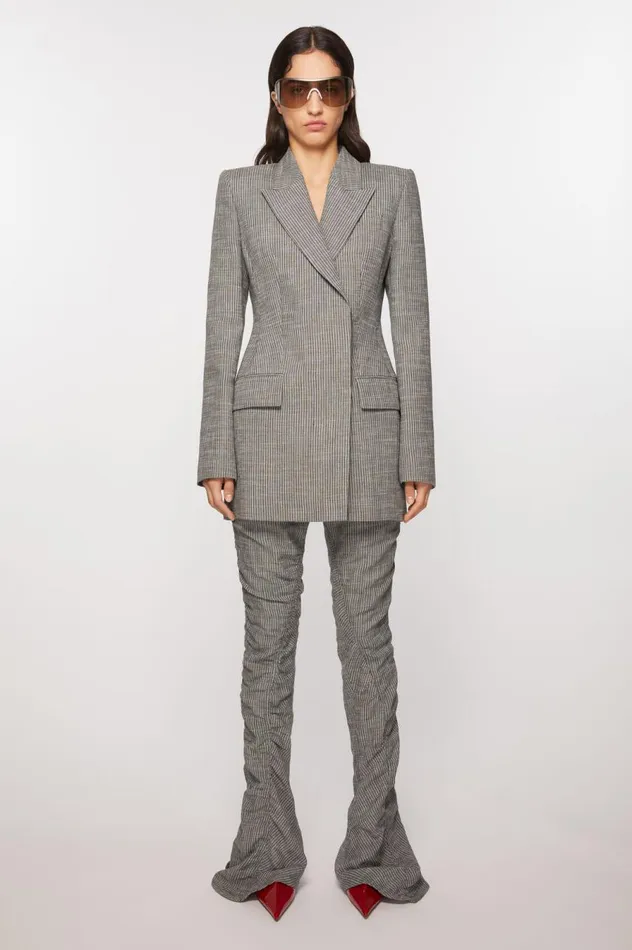 Acne Studios Fitted Suit Jacket Grey Melange Women Suit Jackets