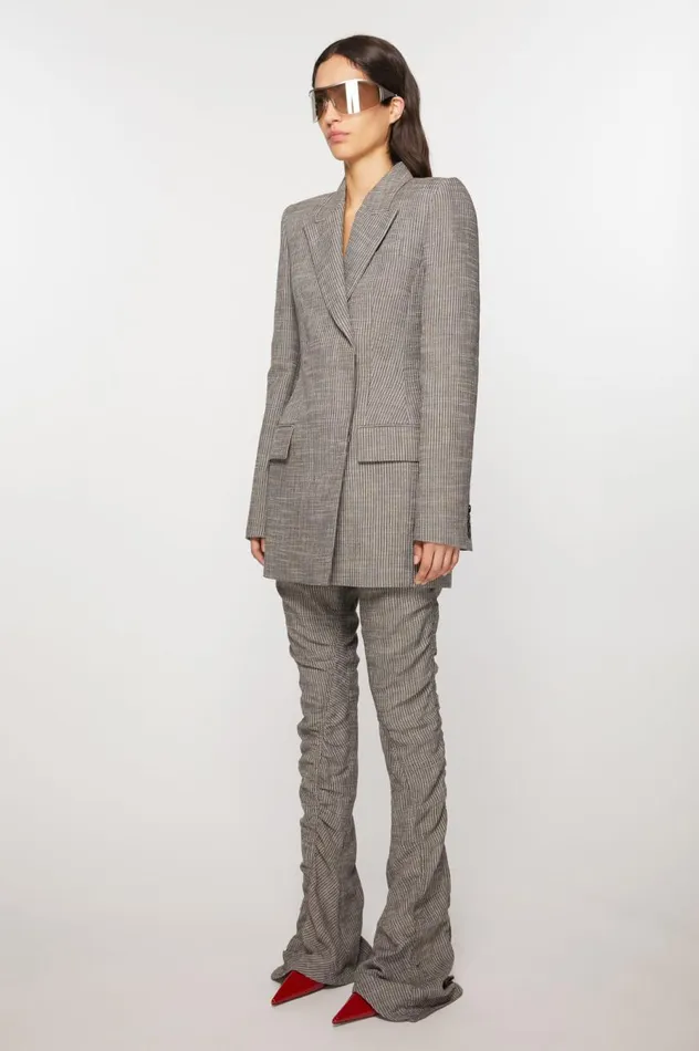 Acne Studios Fitted Suit Jacket Grey Melange Women Suit Jackets
