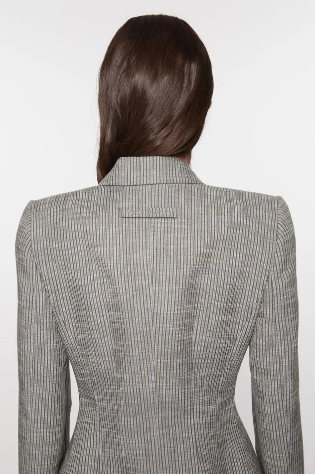 Acne Studios Fitted Suit Jacket Grey Melange Women Suit Jackets