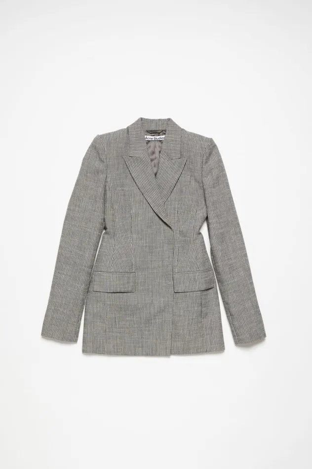 Acne Studios Fitted Suit Jacket Grey Melange Women Suit Jackets