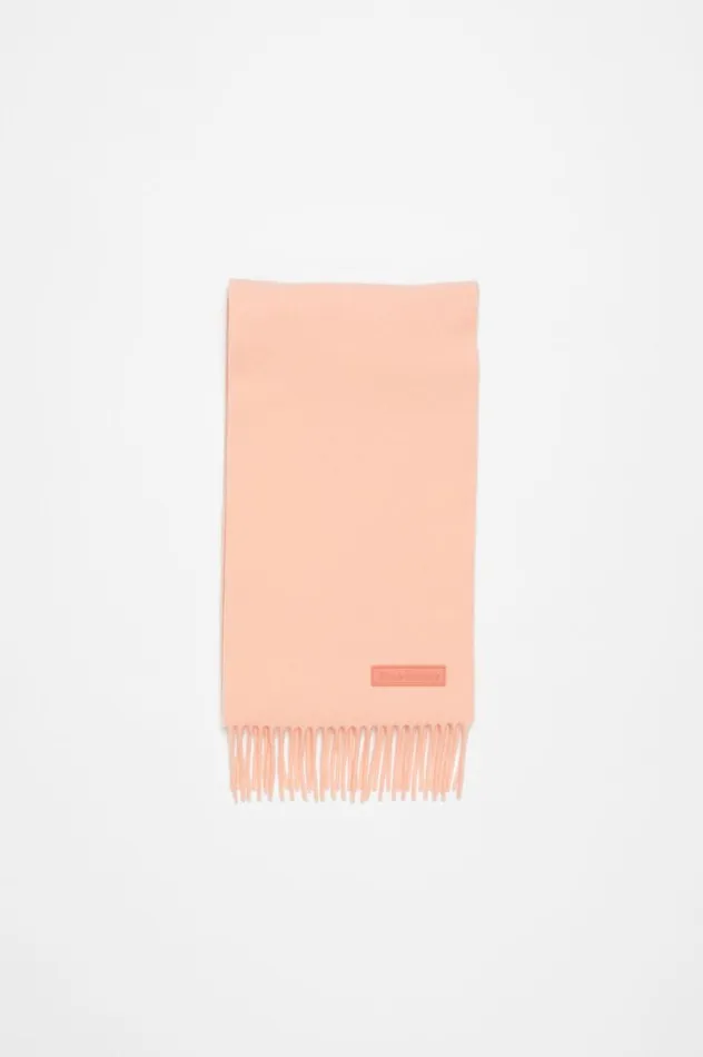Acne Studios Fringe Wool Scarf 8211 Narrow Peach Pink Women Scarves