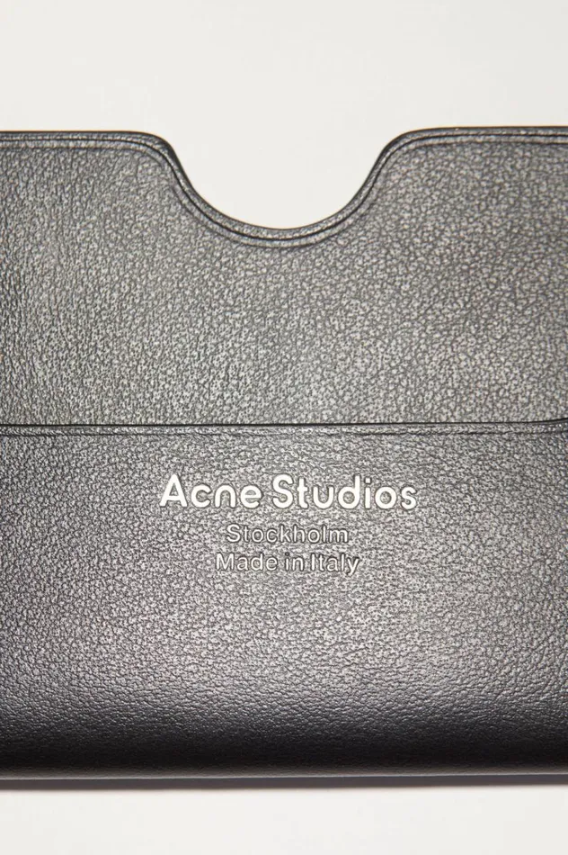 Acne Studios Leather Card Case Black Women Small Leather Goods
