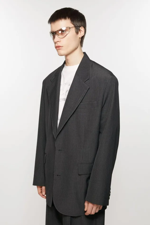 Acne Studios Relaxed Fit Suit Jacket Anthracite Grey Men Suit Jackets
