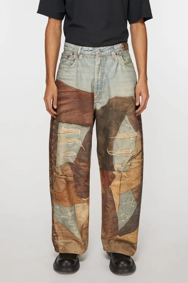 Acne Studios Super Baggy Fit Trousers 2023M Bluebrown Men Jeans
