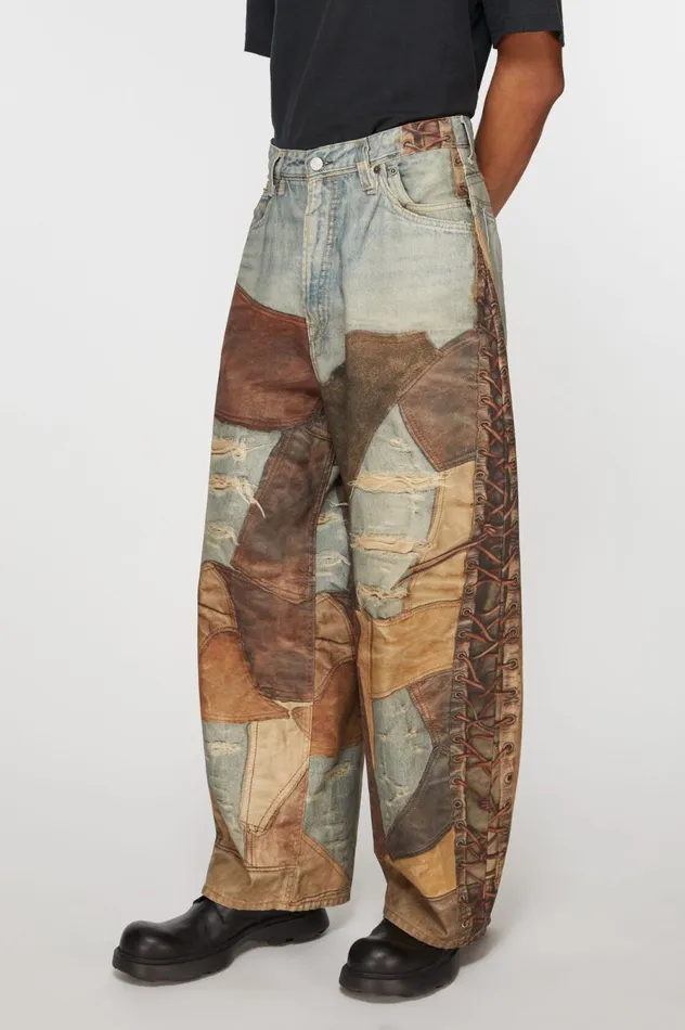 Acne Studios Super Baggy Fit Trousers 2023M Bluebrown Men Jeans