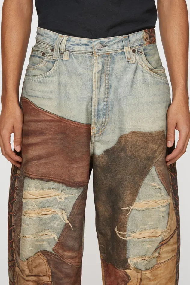 Acne Studios Super Baggy Fit Trousers 2023M Bluebrown Men Jeans
