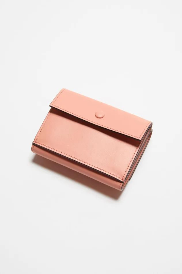Acne Studios Trifold Leather Wallet Salmon Pink Men Small Leather Goods