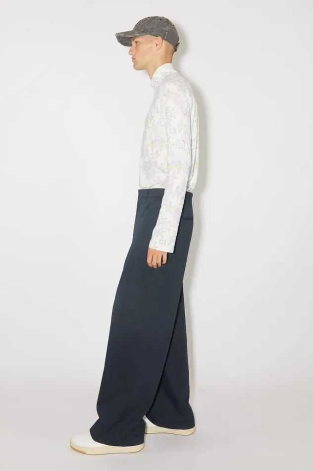 Acne Studios Twill Chino Trousers 8211 Regular Fit Midnight Blue Women Trousers
