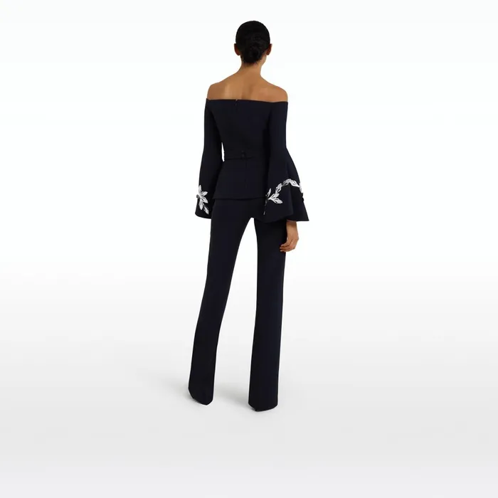 Alexa Midnight Navy Trousers Women Safiyaa Trousers