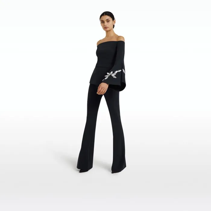 Alexa Midnight Navy Trousers Women Safiyaa Trousers