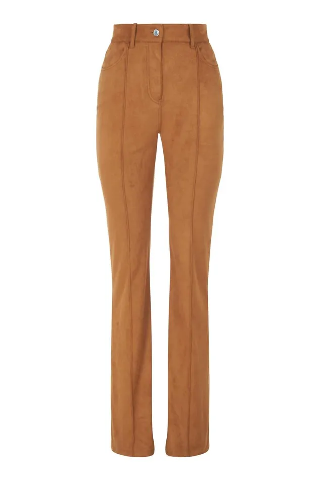 Aljana Pant In Ultrasuede Saddle Women Halston Bottoms