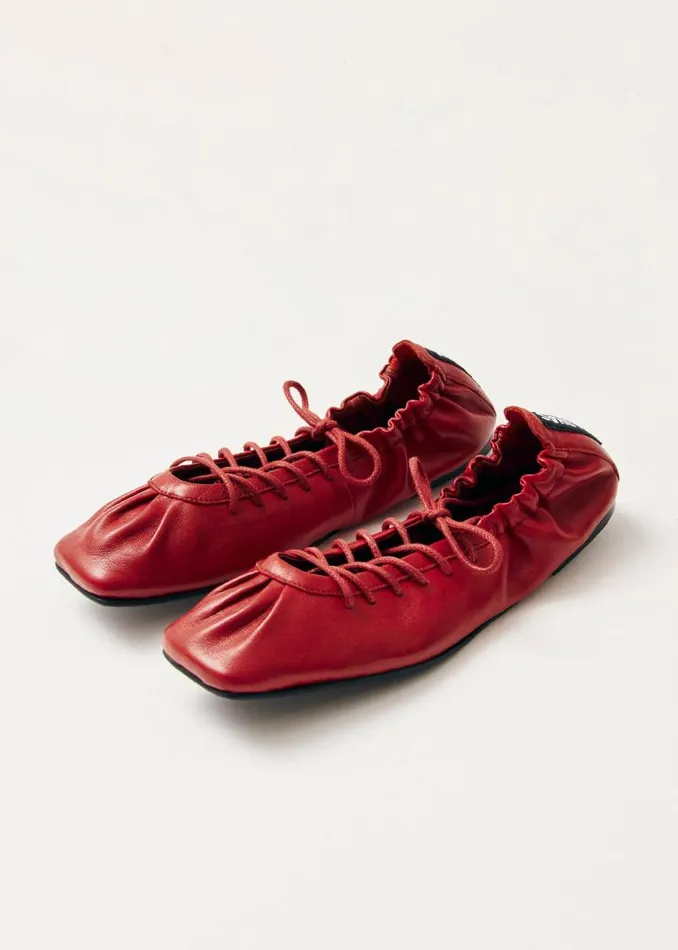 ALOHAS Ballet Flats Aureline Red Leather Ballet Flats 8211 Women