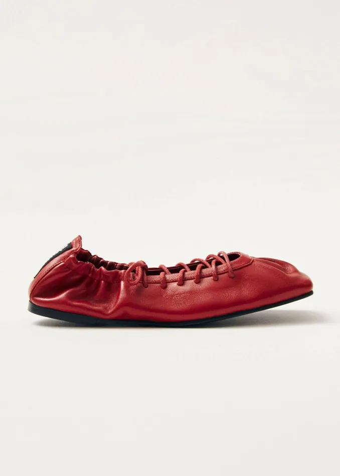 ALOHAS Ballet Flats Aureline Red Leather Ballet Flats 8211 Women