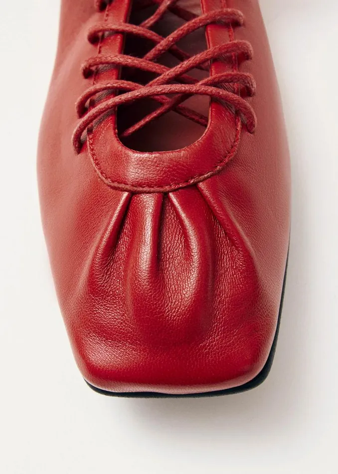 ALOHAS Ballet Flats Aureline Red Leather Ballet Flats 8211 Women