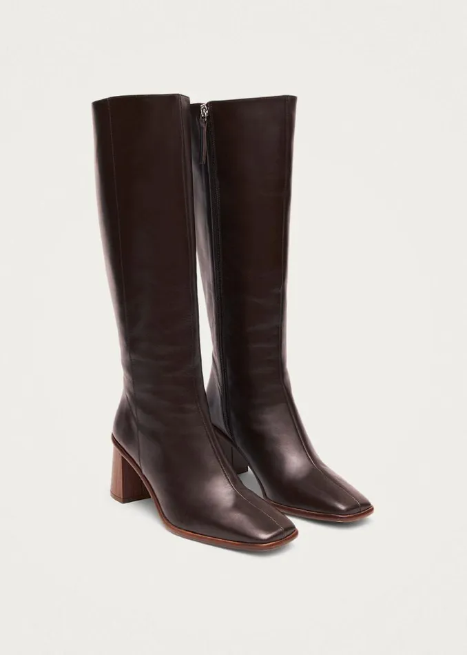 ALOHAS Boots East Coffee Brown Leather Boots 8211 Women
