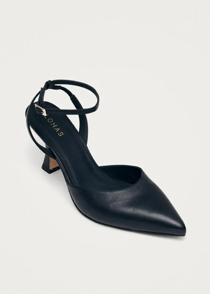 ALOHAS Heels Cinderella Black Leather Pumps 8211 Women