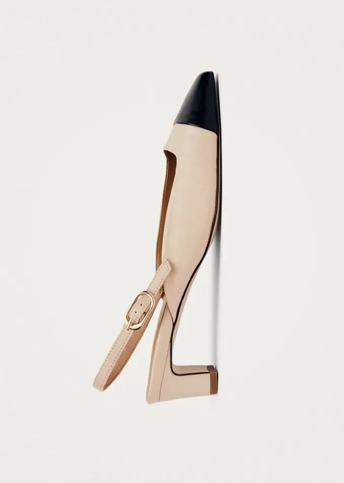 ALOHAS Heels Lindy Bicolor Cream Black Leather Pumps 8211 Women
