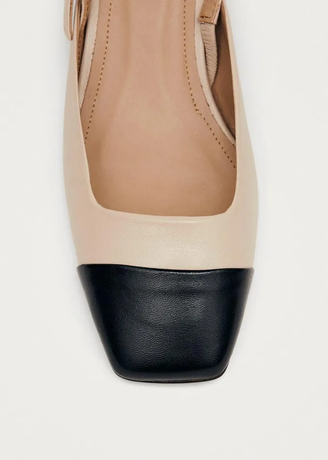ALOHAS Heels Lindy Bicolor Cream Black Leather Pumps 8211 Women