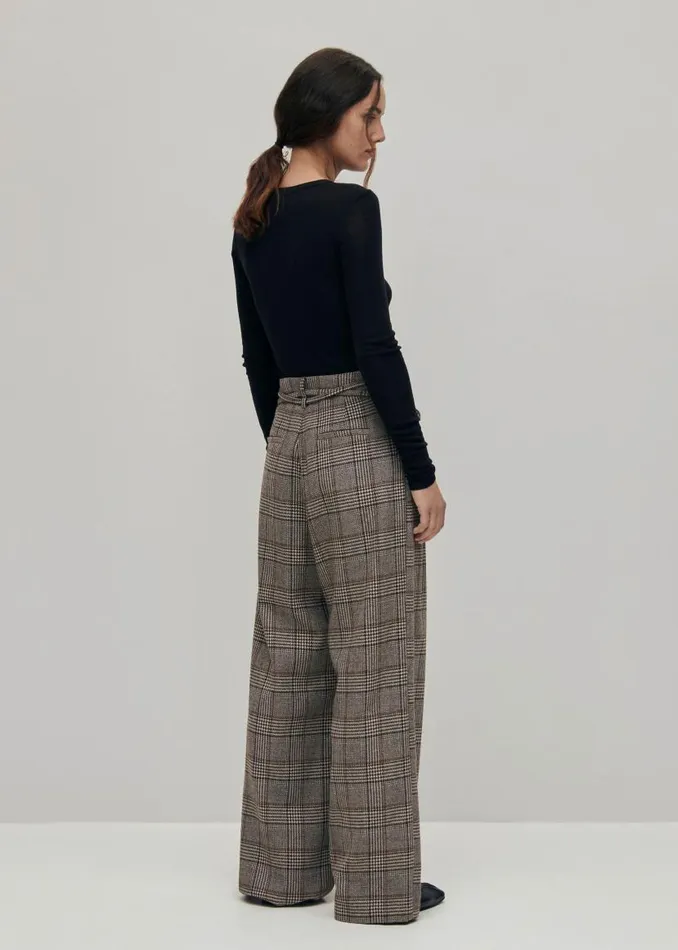 ALOHAS Pants Kathy Checks Brown Pants 8211 Women