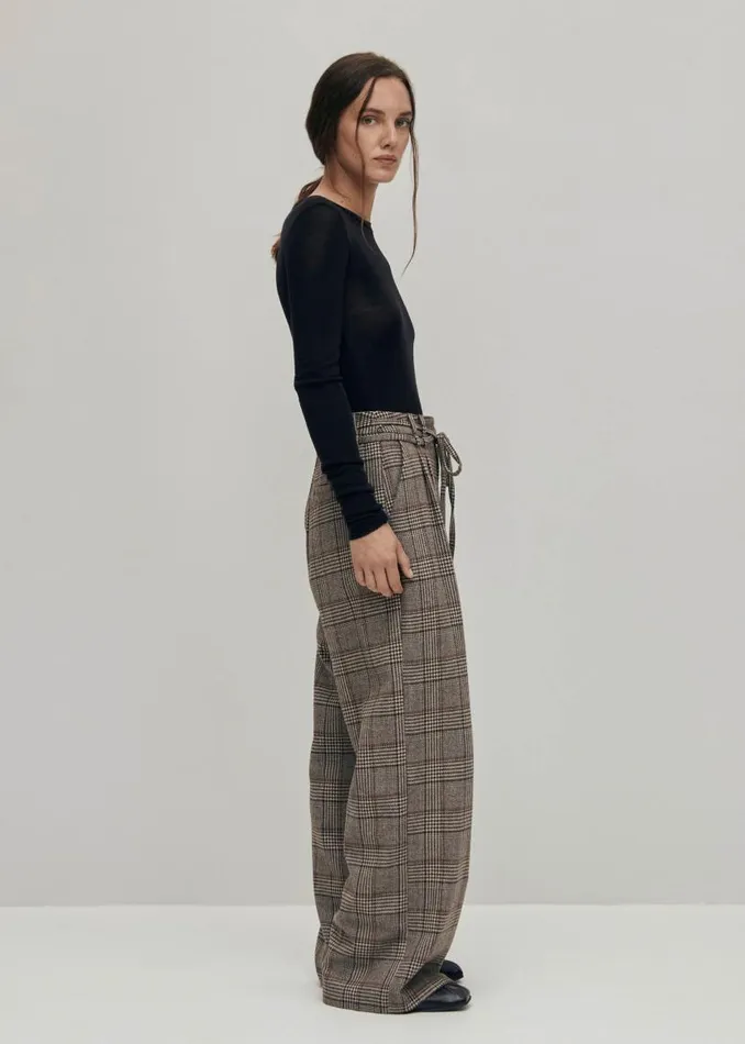 ALOHAS Pants Kathy Checks Brown Pants 8211 Women