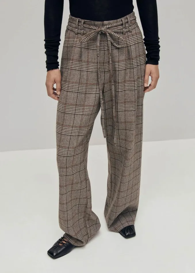 ALOHAS Pants Kathy Checks Brown Pants 8211 Women