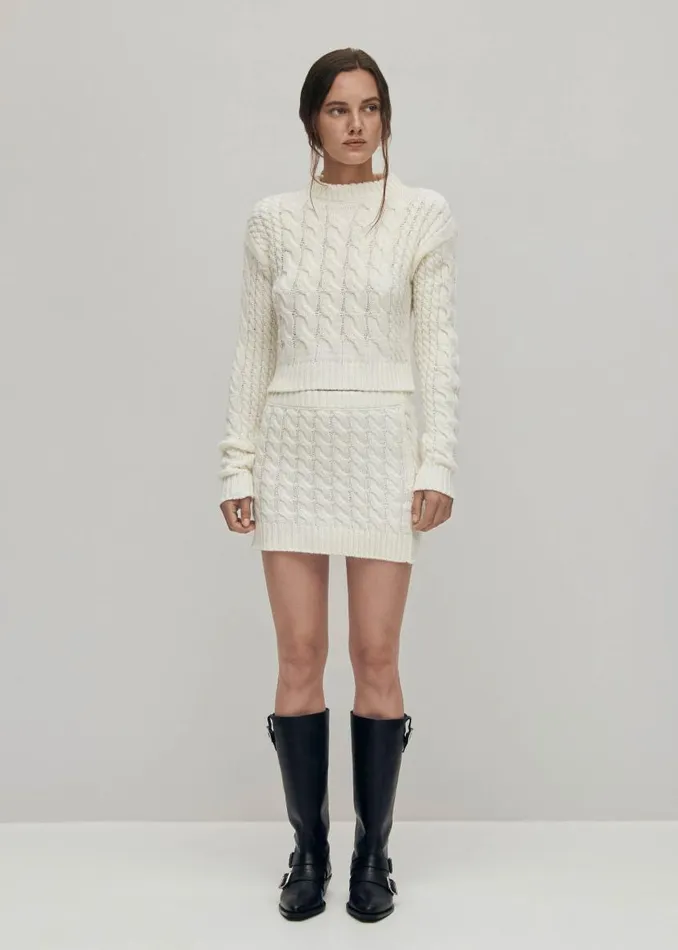 ALOHAS Skirts Blake White Tricot Skirt 8211 Women