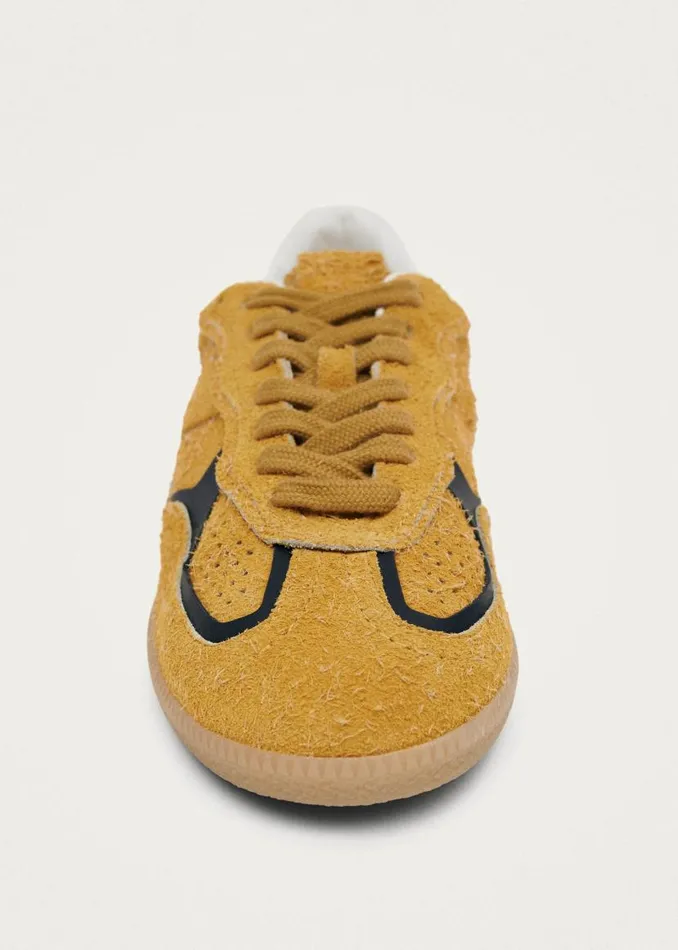 ALOHAS Tb490 Rife Suede Fuzzy Yellow Leather Sneakers 8211 WomenMen