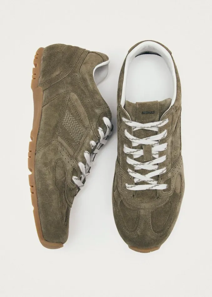 ALOHAS Tb56 Suede Khaki Leather Sneakers 8211 WomenMen