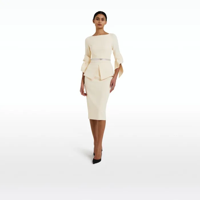 Alondra Vanilla Midi Dress Women Safiyaa Dresses