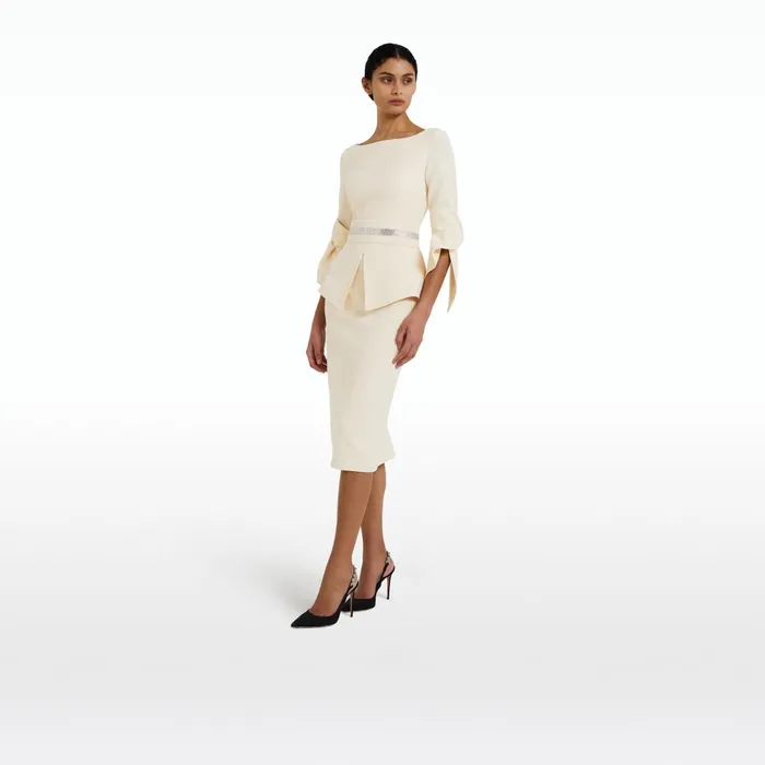 Alondra Vanilla Midi Dress Women Safiyaa Dresses