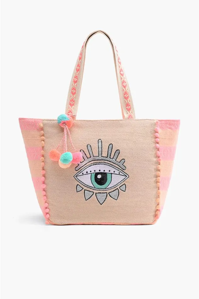America and Beyond Beach Bags Women Bling Eye Tote 8211 Boho Bags