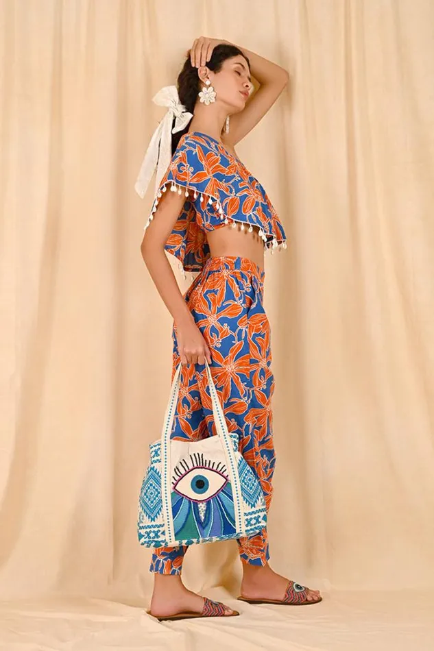 America and Beyond Beach Bags Women Wanderlust Evil Eye Tote