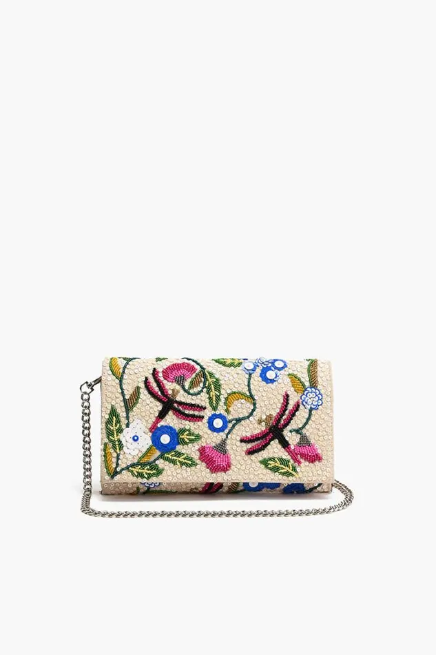 America and Beyond Clutches Women Dragonfly Dreams Kashmiri Flap Clutch