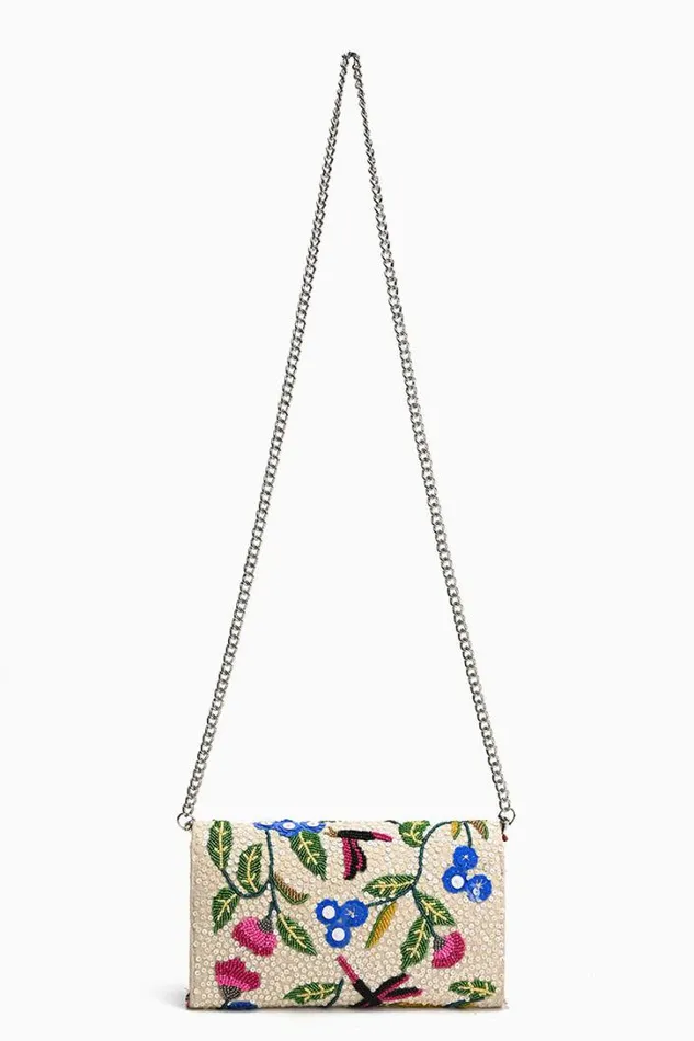 America and Beyond Clutches Women Dragonfly Dreams Kashmiri Flap Clutch